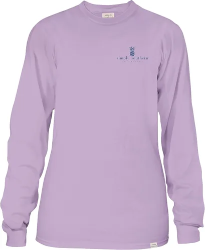 Vista 2 de Simply Southern Youth Be a Light for All to See Camiseta de manga larga para niña Preppy and Stylish Lilac Relaxed-Fit