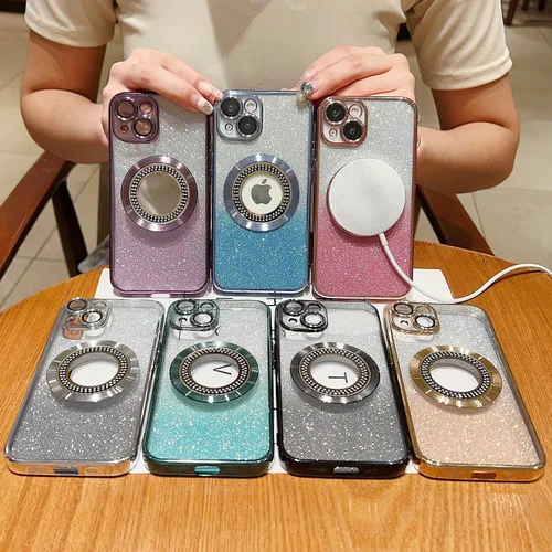 Vista 80 de Misscase Funda magnética con purpurina para iPhone 11 compatible con MagSafe, protección completa, delgada, a prueba de golpes, antiarañazos