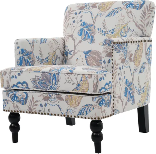 Vista 7 de Christopher Knight Home Eve Modern - Silla tapizada de madera, silla decorativa para sala de estar, silla de lectura cómoda para dormitorio, sillón