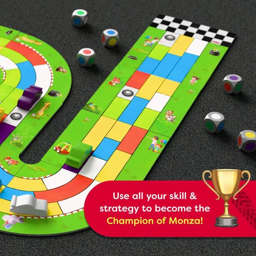 Vista 12 de HABA Monza Car Racing - Juego de mesa para niños, juego de estrategia a juego de colores, a partir de 5 años