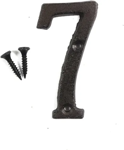 Vista 35 de Letras del abecedario de 3" en metal de hierro fundido decorativas, estilo clásico, para colgar letreros de pared, dirección, nombre, letrero