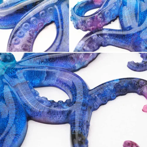 Vista 6 de Moldes de resina de pulpo grandes, molde de adorno de silicona para fundición epoxi, molde de exhibición de animales para manualidades de resina