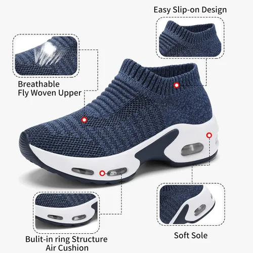 Vista 3 de Zapatos deportivos de malla para mujer, zapatos antideslizantes para mujer, zapatos de meter para mujer, zapatos deportivos para mujeres, niñas