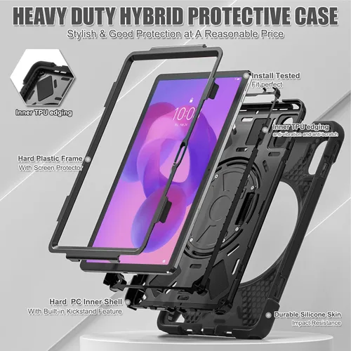 Vista 6 de ZenRich Funda resistente para Lenovo Idea Tab 11 2025 / K11 Gen 2 / Xiaoxin Pad 11 / M11 de 11 pulgadas resistente a prueba de golpes con soporte