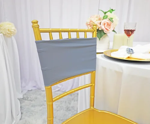 Vista 17 de (10 bandas elásticas de elastano de 7 x 13 pulgadas, de doble capa, lazos elásticos de licra para silla, lazos para bodas, fiestas, banquetes