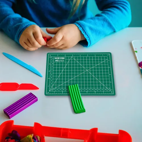 Vista 7 de WISYOK Tapete de manualidades A5 de 6 x 8 pulgadas, pequeño tapete de corte giratorio para coser, tela, ideal para manualidades de bricolaje