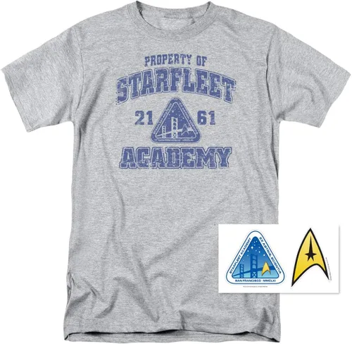 Vista 2 de Popfunk Star Trek Distressed Starfleet Academy Unisex Adult T Shirt