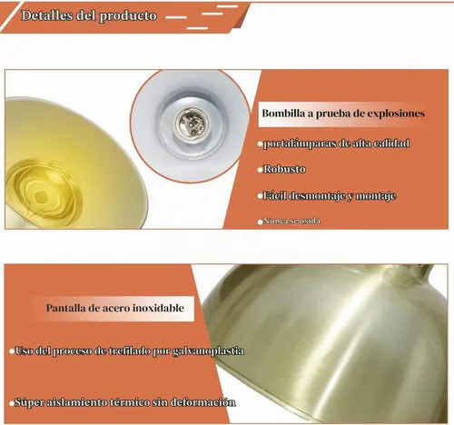 Vista 4 de JIAWANSHUN Lámpara retráctil de calor de alimentos con bombilla 250W Bronce