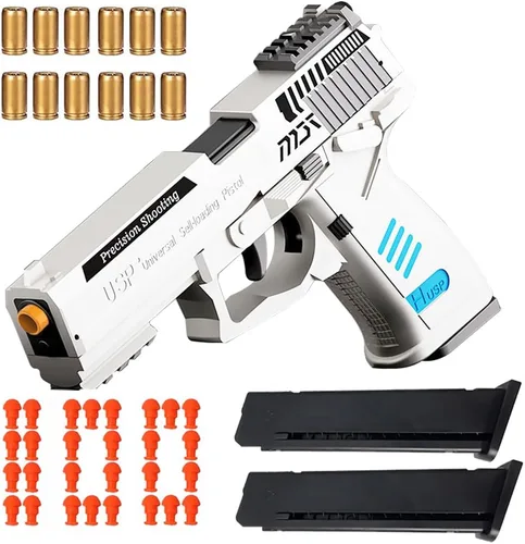 Vista 8 de Dreamplay Shell Ejecting Toy Gun, Automatic Pull Back Action Education Model Toy for Kids Gifts Usp-1911verde