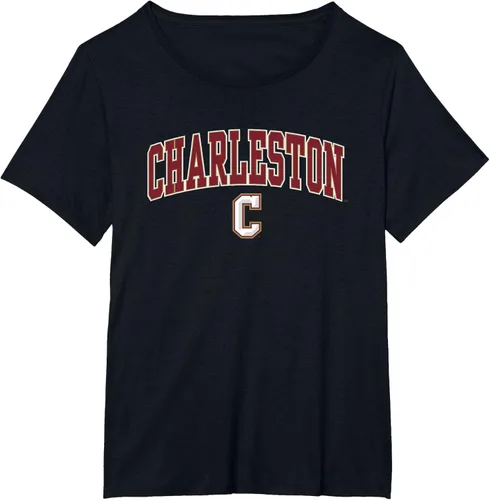 Vista 11 de Charleston Cougars Arch Over Logo - Camiseta con licencia oficial, Negro