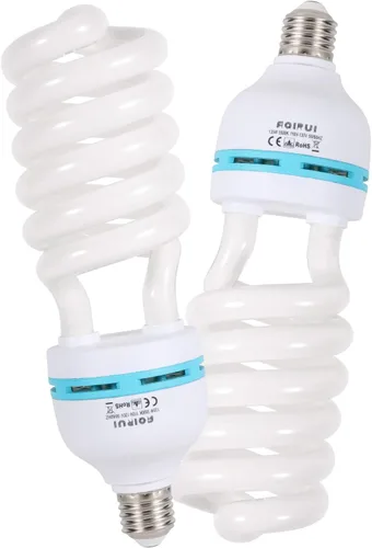 Vista 7 de Bombilla de 135 W 5500 K CFL Bombilla espiral de luz diurna en enchufe E27 para fotografía, fotografía, video, estudio, iluminación, blanco, 1 1