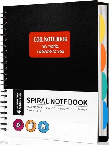 Vista 20 de Yoment Cuaderno de espiral de tapa dura de 8.5 x 11 pulgadas, 240 páginas, cuadernos grandes A4 para el trabajo, 100 GSM, cuaderno de papel