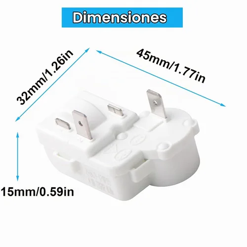 Vista 2 de Jingzan Paquete de 2 compresores de refrigerador de 2 pines, relé de arranque PTC, protector de carga para Danby Haier Midea Mini refrigerador