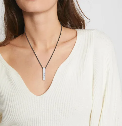 Vista 3 de COAI Collares con colgante de piedra de barra Yin Yang para parejas