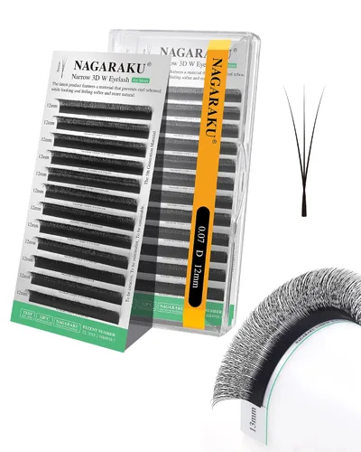Vista 269 de NAGARAKU Extensiones de pestañas prefabricadas en abanico 3D W 0.05 C 0.315 0.05-C 3D W