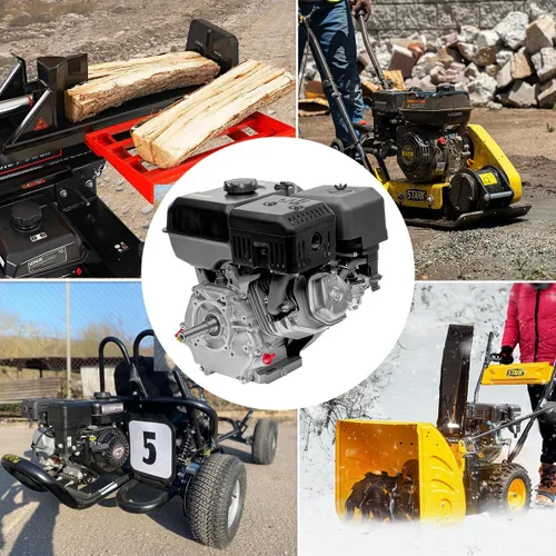 Vista 5 de XtremepowerUS Motor de gas de arranque de retroceso de 15.0HP 420cc, motor multiuso, divisor de troncos Go Kart, eje horizontal, motor de gas OHV