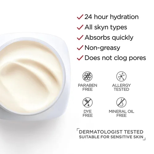 Vista 4 de L'Oreal Paris Revitalift Crema antienvejecimiento para rostro y cuello, hidratante suavizante y reafirmante para hidratación 24 horas, sin
