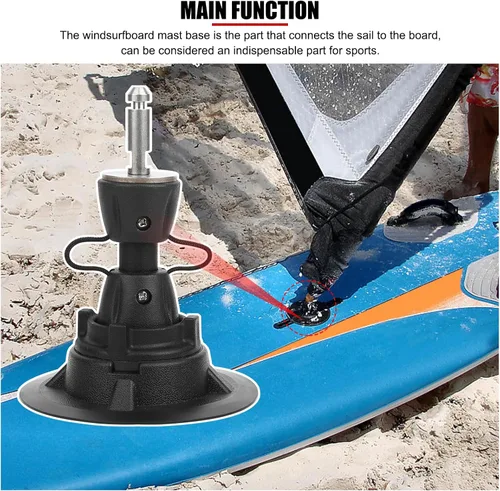 Vista 4 de Base de mástil de windsurf ajustable, junta universal de rotación de 360 grados, para equipo de windsurf, mástil, pluma de vela y tabla
