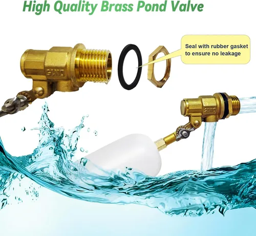Vista 6 de Válvula de flotador de 1/2 pulgada, 2 válvulas de flotador de latón con brazo ajustable, tanque de agua, interruptor de válvula de flotador
