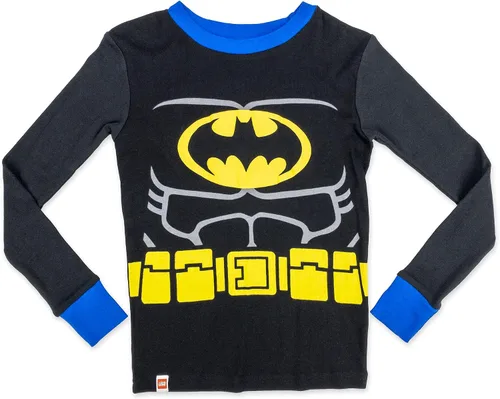 Vista 2 de LEGO Batman Movie - Conjunto de pijama para niño, 4 piezas, 100% algodón, tallas 4 a 10