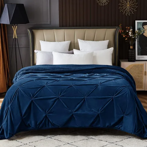 Vista 6 de KAWAHOME - Cobija de invierno supersuave y plisada extracálida de Sherpa, para sofá o cama