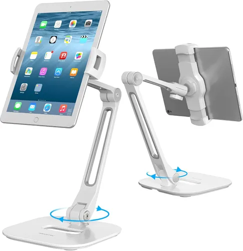 Vista 9 de AboveTEK Soporte para tableta, soporte ajustable para iPad multiángulo, soporte giratorio de 360° para iPad, soporte de escritorio de aluminio