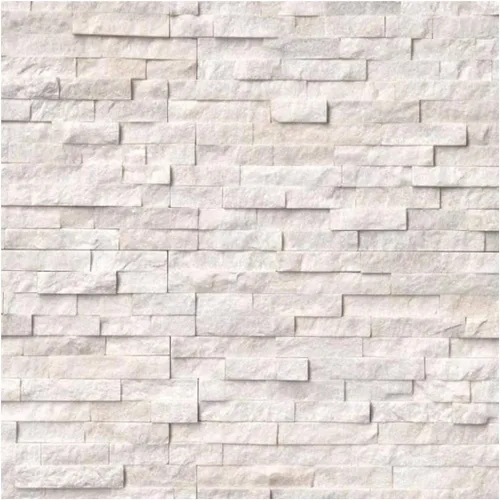 Vista 2 de Arctic White Ledger Panel de 6 pulgadas x 24 pulgadas. Azulejo de piedra natural para pared de chimenea, exterior, interior, 30 piezas