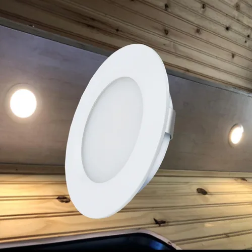 Vista 2 de Iluminación para debajo del gabinete para cámper, furgoneta, camión, 12 V, luz LED empotrada, luz blanca cálida, 3 W, 12 voltios, lámparas de techo