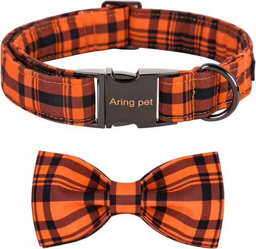 Vista 16 de ARING PET Collar de perro con corbatín, collares de terciopelo para perros con corbatín extraíble, collar de lazo ajustable para perros hembras