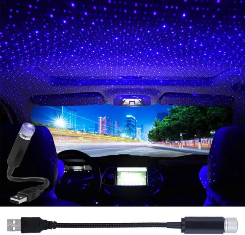 Vista 8 de LEDCARE Proyector de Estrellas USB con Luz Nocturna, Luces Portátiles Ajustables Románticas para Techo Interior del Automóvil, Proyector de Lámpara