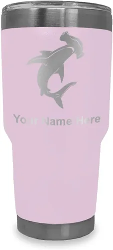 Vista 17 de LaserGram Vaso aislado al vacío de 20 onzas, tiburón martillo, grabado personalizado incluido (negro)