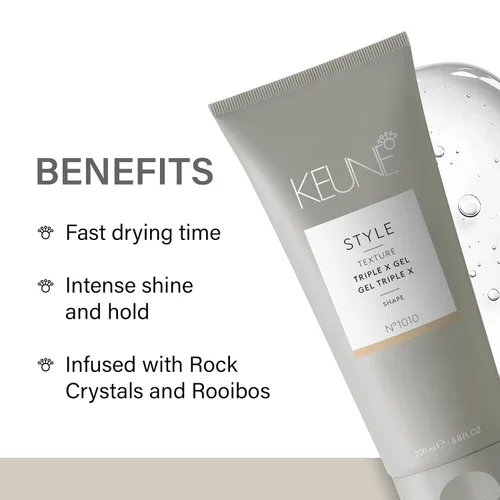 Vista 3 de Keune Style Triple X Gel, Ultimate Hold & Wet Look - Gel para peinar, 6.8 onzas líquidas