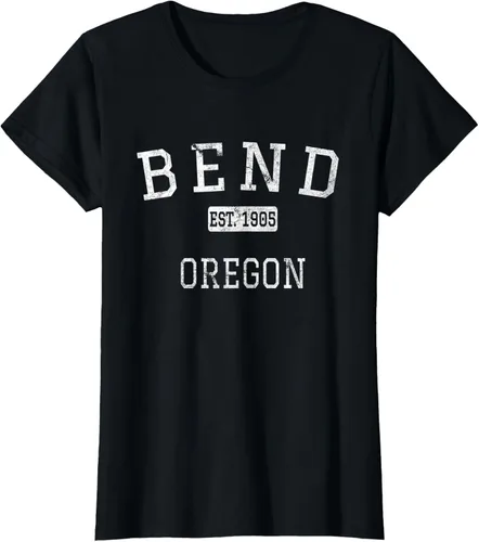 Vista 49 de Bend Oregon OR Camiseta vintage, Negro