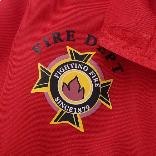 Vista 6 de ZUYPSK Disfraz de bombero para niños, disfraz de Halloween, juego de rol, uniforme escolar