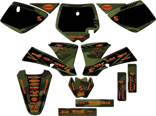 Vista 5 de 2002-2008 SX 50 APACHE Green Senge Kit de base gráfica compatible con KTM