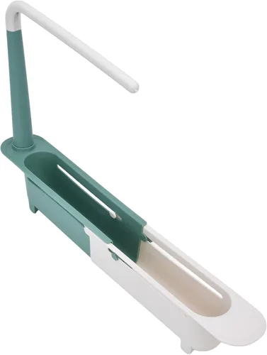 Vista 12 de Zerodis Estante telescópico de almacenamiento para fregadero, 2 en 1, cesta de drenaje expandible para fregadero debajo del fregadero, organizador