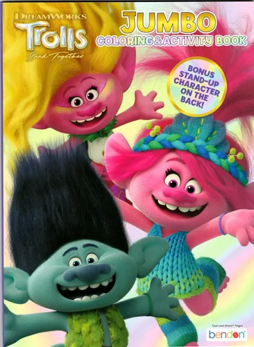 Vista 2 de Trolls - Libro de actividades para colorear y calcomanías con libro para colorear, paquetes de actividades de trolls, calcomanías y más