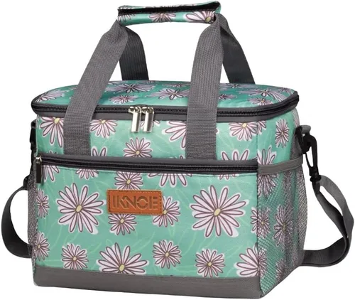 Vista 12 de iknoe Bolsa de almuerzo aislada, bolsa enfriadora plegable de 8.5 L para hombres y mujeres, diseño térmico a prueba de fugas, ideal para oficina
