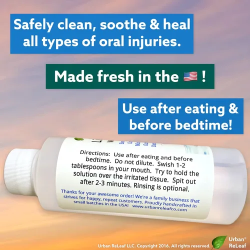 Vista 4 de Urban ReLeaf Limpiador líquido oral para heridas. Alivia la irritación. Velocidad de curación. Remojo de sal marina 100% natural. 4 onzas, listo