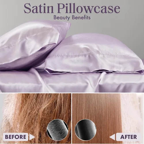 Vista 246 de Madison Park Essentials - Juego de sábanas de satén de lujo y sedoso con brillo natural, bolsillo elástico de 14 pulgadas para colchones de hasta 16