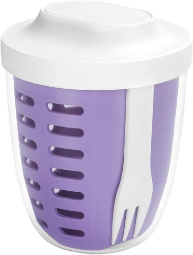 Vista 7 de Taza portátil de almacenamiento de ensalada de frutas para picnic y fiestas con tapas y tenedor, contenedores de almacenamiento de frutas de 20 oz