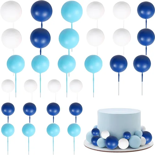 Vista 9 de Rsstarxi 30 piezas de mini globos y bolas de espuma para tartas – Insertos de pastel de bricolaje para bodas, aniversarios y decoraciones de fiesta