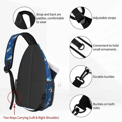 Vista 3 de Mochila bandolera para el pecho, bolsa de hombro, gimnasio, ciclismo, viajes, senderismo, mochila para hombres y mujeres.., MultiColor20, Mochilas