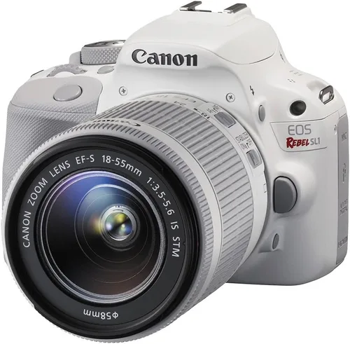 Vista 3 de Canon EOS Rebel SL1 Digital SLR con EF-S 0.709-2.165 in es lente STM (blanco)