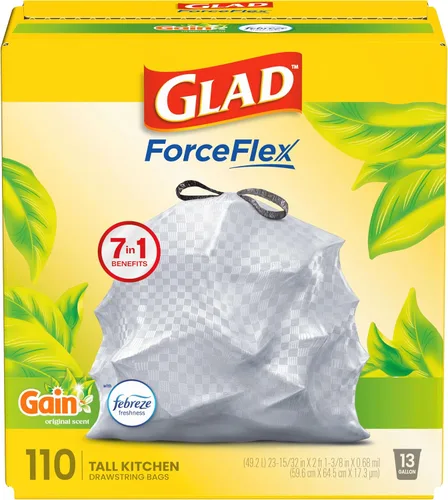 Vista 11 de Glad ForceFlex Bolsas de basura altas para cocina, 13 galones, Gain Original, 40 unidades (el paquete puede variar)