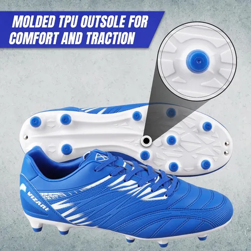 Vista 3 de Vizari Valencia - Botines de fútbol para adultos, ligeros y duraderos, para un rendimiento superior, unisex, para hombre y mujer, tacos de fútbol