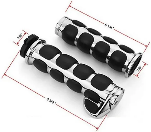 Vista 2 de Motocicleta de aluminio cromado mango agarraderas extremo 1 pulgada para Honda Yamaha Kawasaki 1 par