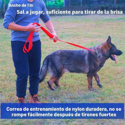 Vista 5 de Correa de entrenamiento de nailon resistente y duradera, cuerda de tracción de 1 pulgada de ancho, 6 pies de largo, para perros pequeños y medianos