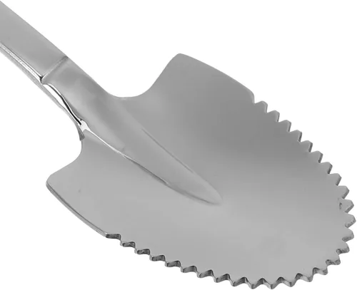 Vista 4 de Angoily Paquete de 4 cucharas de pomelo con borde dentado de acero inoxidable para sandía, cítricos, melón, melocotón, pala curvada, 6.18 pulgadas