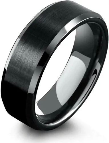Vista 2 de Milo Bruno - Anillo de tungsteno con borde biselado de 0.315in (varios colores)